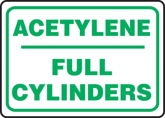 Accuform MCPG563XT Safety Sign: Acetylene - Full Cylinders
