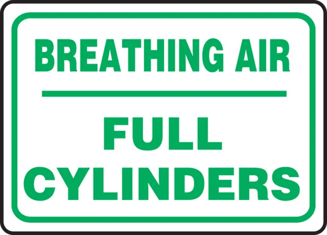 Accuform MCPG567VS Safety Sign: Breathing Air- Full Cylinders