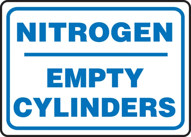 Accuform MCPG570XV Safety Sign: Nitrogen - Empty Cylinders