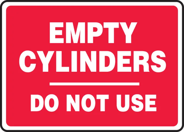 Accuform MCPG589XL Safety Sign: Empty Cylinders Do Not Use