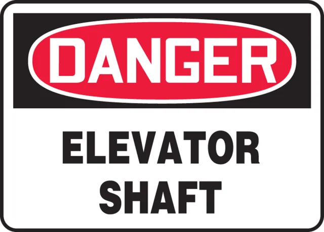 Accuform MCRT019XP OSHA Danger Safety Sign: Elevator Shaft