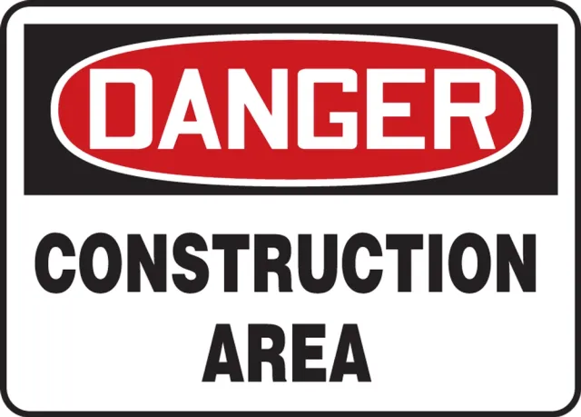 Accuform MCRT127XT OSHA Danger Safety Sign: Construction Area