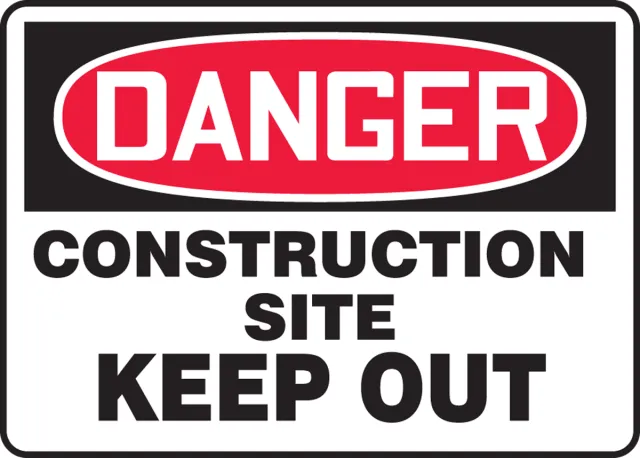 Accuform MCRT139XT OSHA Danger Safety Sign: Construction Site - Keep Out