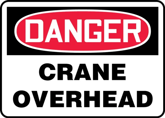 Accuform MCRT155XL OSHA Danger Safety Sign: Crane Overhead