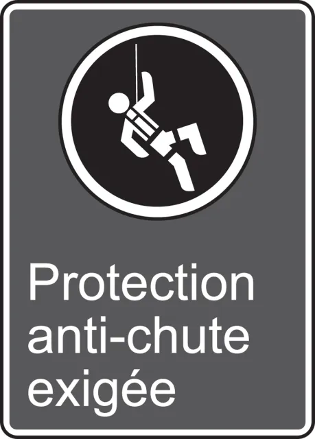 Accuform MCSA518VS CSA Safety Sign: Protection Anit-Chute Exigée