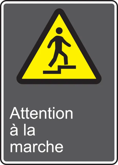 Accuform MCSA638VA CSA Safety Sign: Attention Á La Marche