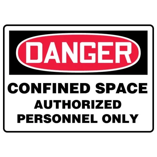 Accuform MCSP011XT 14"" x 20"" OSHA Danger Safety Sign: Confined Space - Authorized Personnel Only, Dura-Plastic