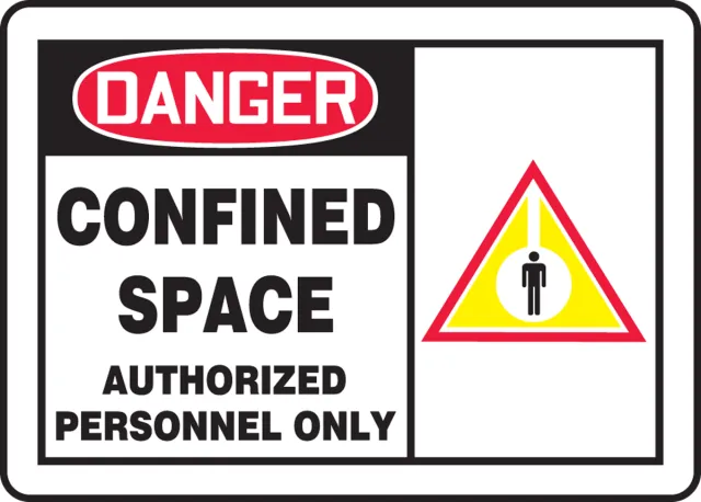 Accuform MCSP013VS OSHA Danger Sign: Confined Space - Authorized Entry Only