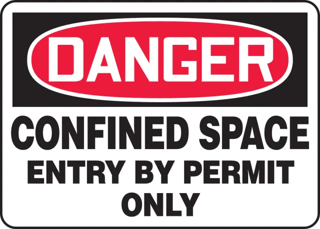 Accuform MCSP018XP OSHA Danger Safety Signs: Confined Space - Entry By Permit Only