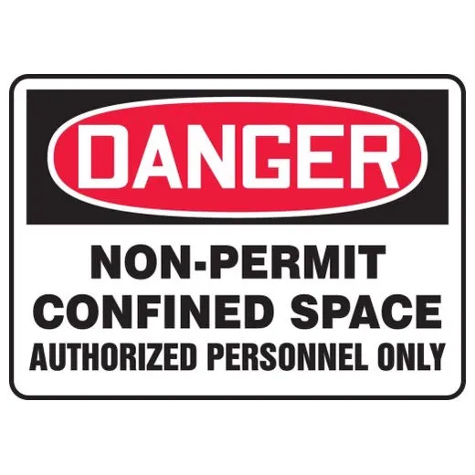 Accuform MCSP020XL 10"" x 14"" OSHA Danger Safety Sign: Non-Permit Confined Space - Authorized Personnel Only, Aluma-Lite