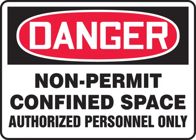 Accuform MCSP020XP OSHA Danger Safety Sign: Non-Permit Confined Space - Authorized Personnel Only