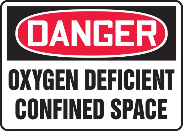 Accuform MCSP022XT OSHA Danger Safety Sign: Oxygen Deficient Confined Space