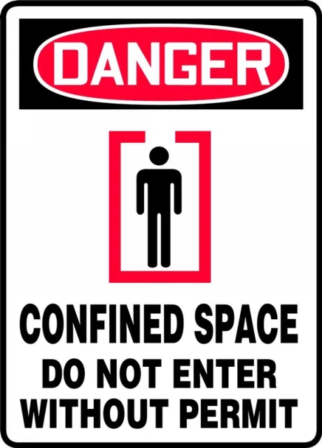 Accuform MCSP049XT OSHA Danger Safety Sign: Confined Space - Do Not Enter Without A Permit