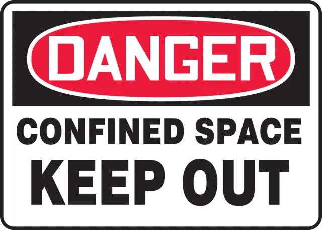 Accuform MCSP050VS OSHA Danger Safety Sign: Confined Space - Keep Out
