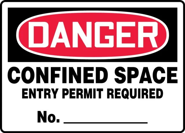 Accuform MCSP124XP OSHA Danger Safety Sign: Confined Space - Entry Permit Required No.___