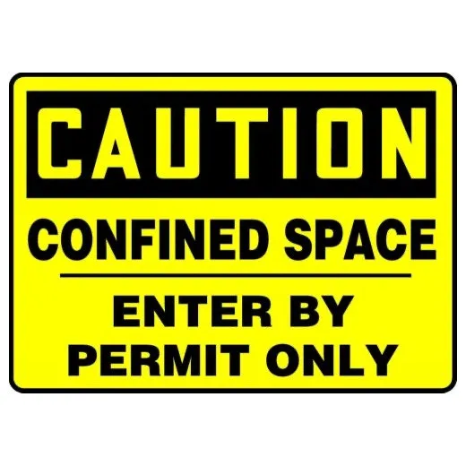 Accuform MCSP609XT 10"" x 14"" OSHA Caution Safety Sign: Confined Space - Enter By Permit Only, Dura-Plastic