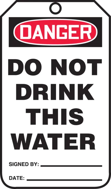 Accuform MDT109CTP OSHA Danger Safety Tag: Do Not Drink This Water