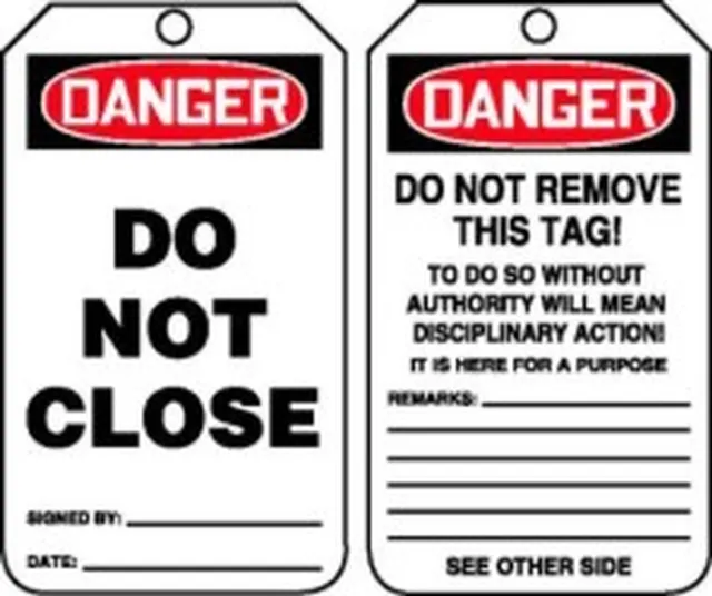 Danger, RP-Plastic, 3-1/4 in Width, 0.075 in Height, ,25 PK