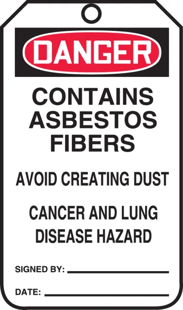Accuform MDT155PTM OSHA Danger Safety Tag: Contains Asbestos Fibers - Avoid Creating Dust - Cancer and Lung Disease Hazard