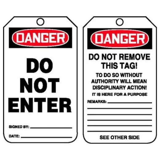Accuform MDT187PTK 8-1/2"" x 3-7/8"" OSHA Danger Safety Tag: Do Not Enter, RP-Plastic