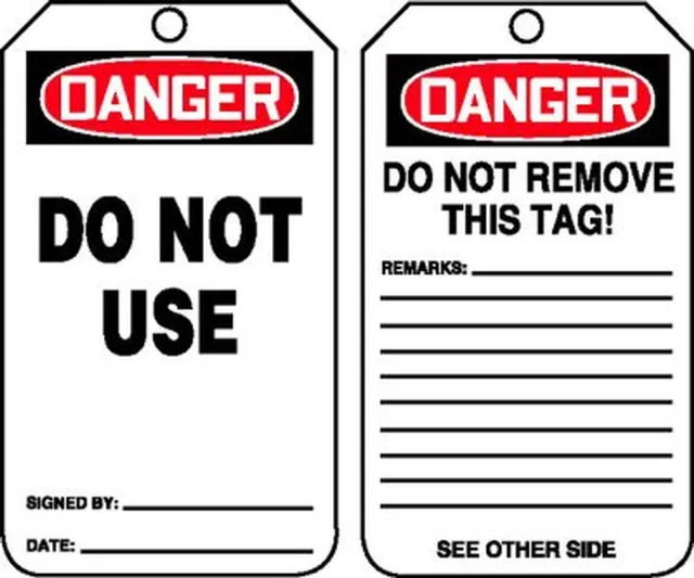 Accuform MDT217LTM OSHA Danger Safety Tag: Do Not Use