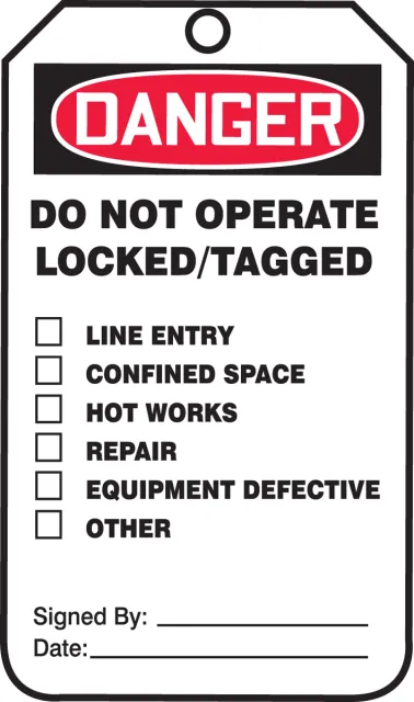 Accuform MDT237PTM OSHA Danger Safety Tag: Do Not Operate - Locked/Tagged