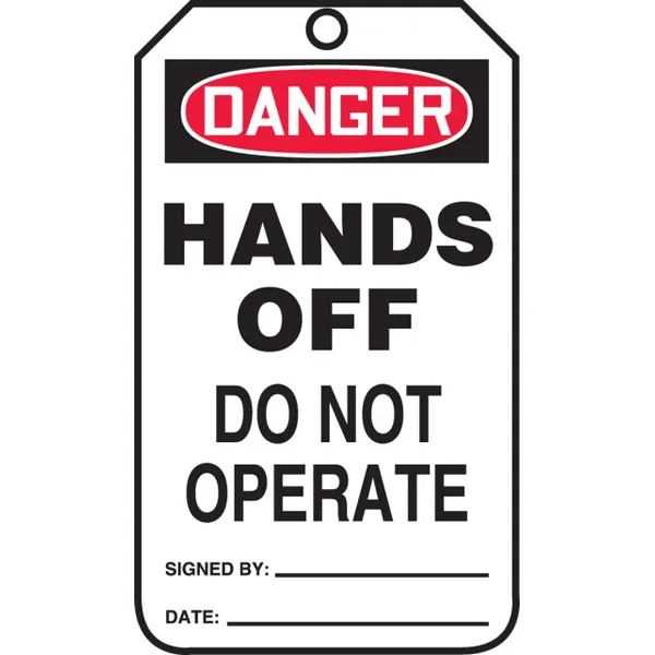 Accuform MDT291CTP OSHA Danger Safety Tag: Hands Off - Do Not Operate