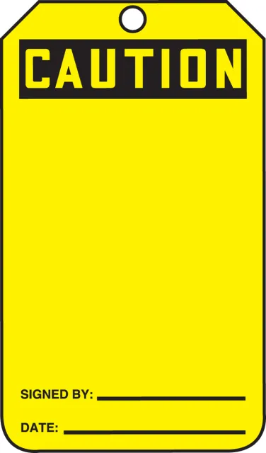 Accuform MDT623LCM OSHA Caution Safety Tag: Blank