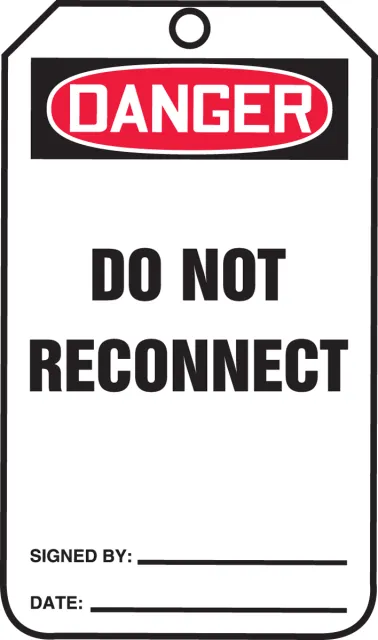 Accuform MDT627PTM OSHA Danger Safety Tag: Do Not Reconnect