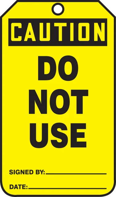 Accuform MDT653PTM OSHA Caution Safety Tag: Do Not Use