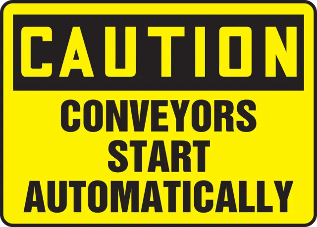 Accuform MECN600VA OSHA Caution Safety Sign: Conveyors Start Automatically