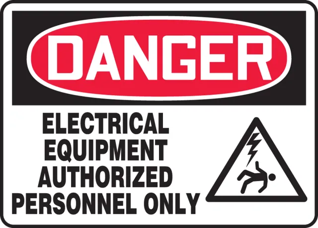 Accuform MELC010XP OSHA Danger Safety Sign: Electrical Equipment - Authorized Personnel Only Graphic