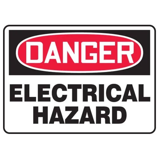 Accuform MELC037XV 10"" x 14"" OSHA Danger Safety Sign: Electrical Hazard, Adhesive Dura-Vinyl