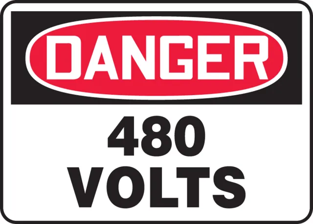 Accuform MELC058XT OSHA Danger Safety Sign: 480 Volts