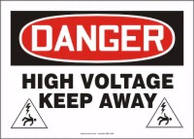 Accuform MELC100XV OSHA Danger Safety Sign: High Voltage - Keep Away