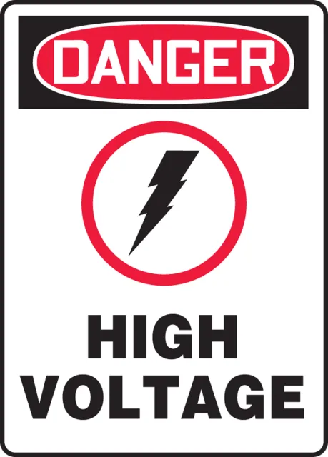 Accuform MELC101VS OSHA Danger Safety Sign: High Voltage Graphic