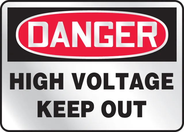 Accuform MELC128RV OSHA Danger Safety Sign Reflective: High Voltage - Keep Out