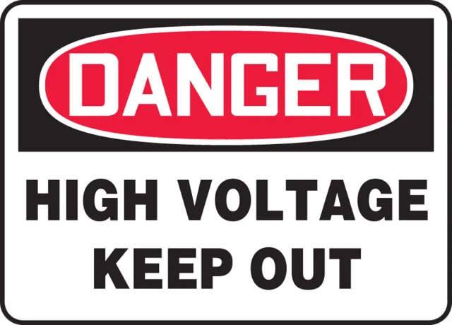 Accuform MELC129VS OSHA Danger Safety Sign: High Voltage - Keep Out