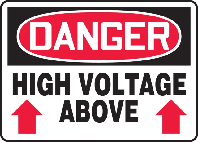 Accuform MELC178VS OSHA Danger Safety Sign: High Voltage Above
