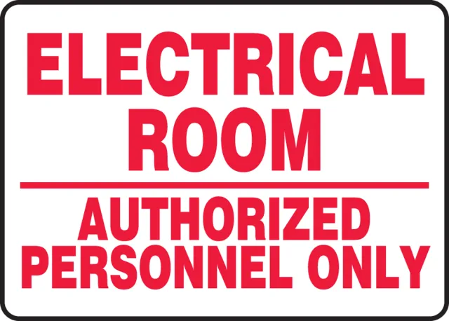 Accuform MELC521VS Safety Sign: Electrical Room - Authorized Personnel Only