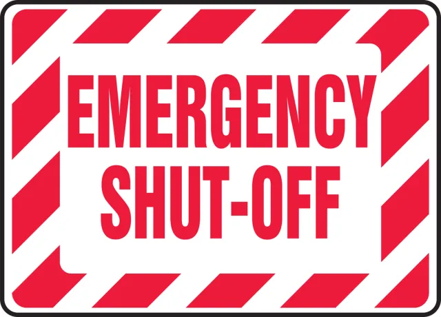 Accuform MELC522XP Safety Sign: Emergency Shut Off