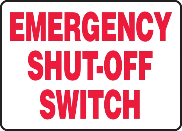 Accuform MELC524XP Electrical Sign: Emergency Shut-Off Switch