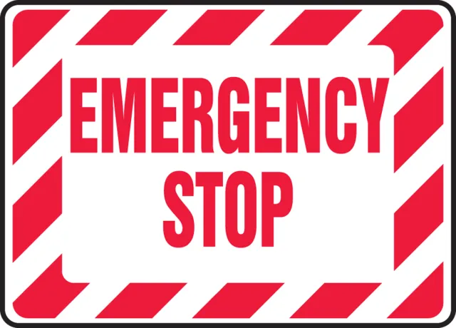 Accuform MELC541XP Safety Sign: Emergency Stop
