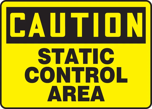 Accuform MELC605XV OSHA Caution Safety Sign: Static Control Area