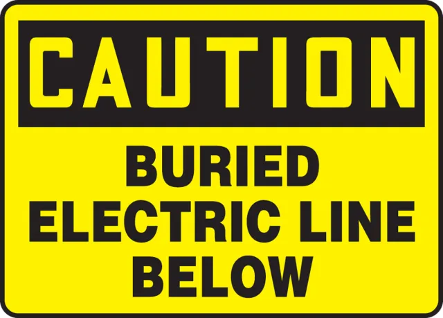 Accuform MELC629VS OSHA Caution Safety Sign: Buried Electric Line Below