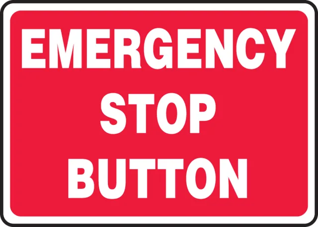 Accuform MELC646XV Safety Sign - Emergency Stop Button
