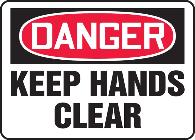 Accuform MEQM049XT OSHA Danger Safety Sign - Keep Hands Clear