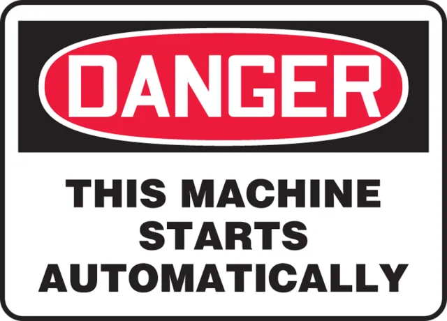 Accuform MEQM153XP OSHA Danger Safety Sign - This Machine Starts Automatically