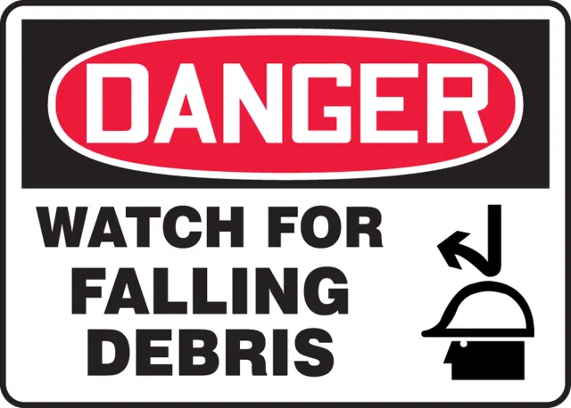 Accuform MEQM184VS OSHA Danger Safety Sign: Watch For Falling Debris