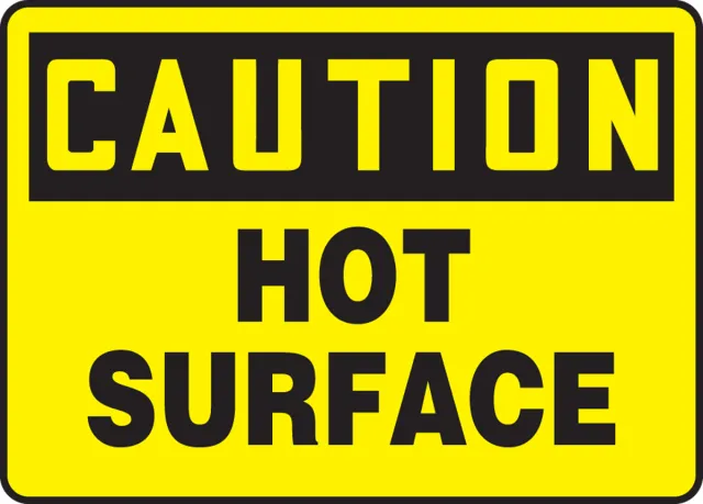 Accuform MEQM600XT OSHA Caution Safety Sign: Hot Surface